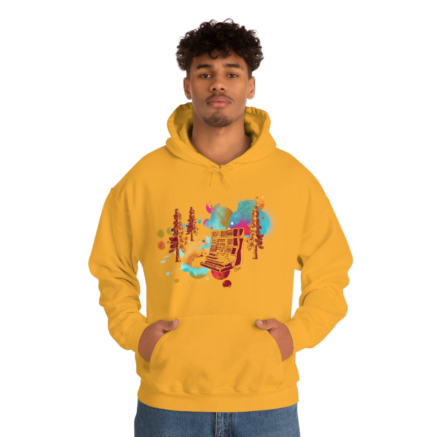 Rabbit Rockin Synth Unisex Heavy Blend™ Hooded Sweatshirt