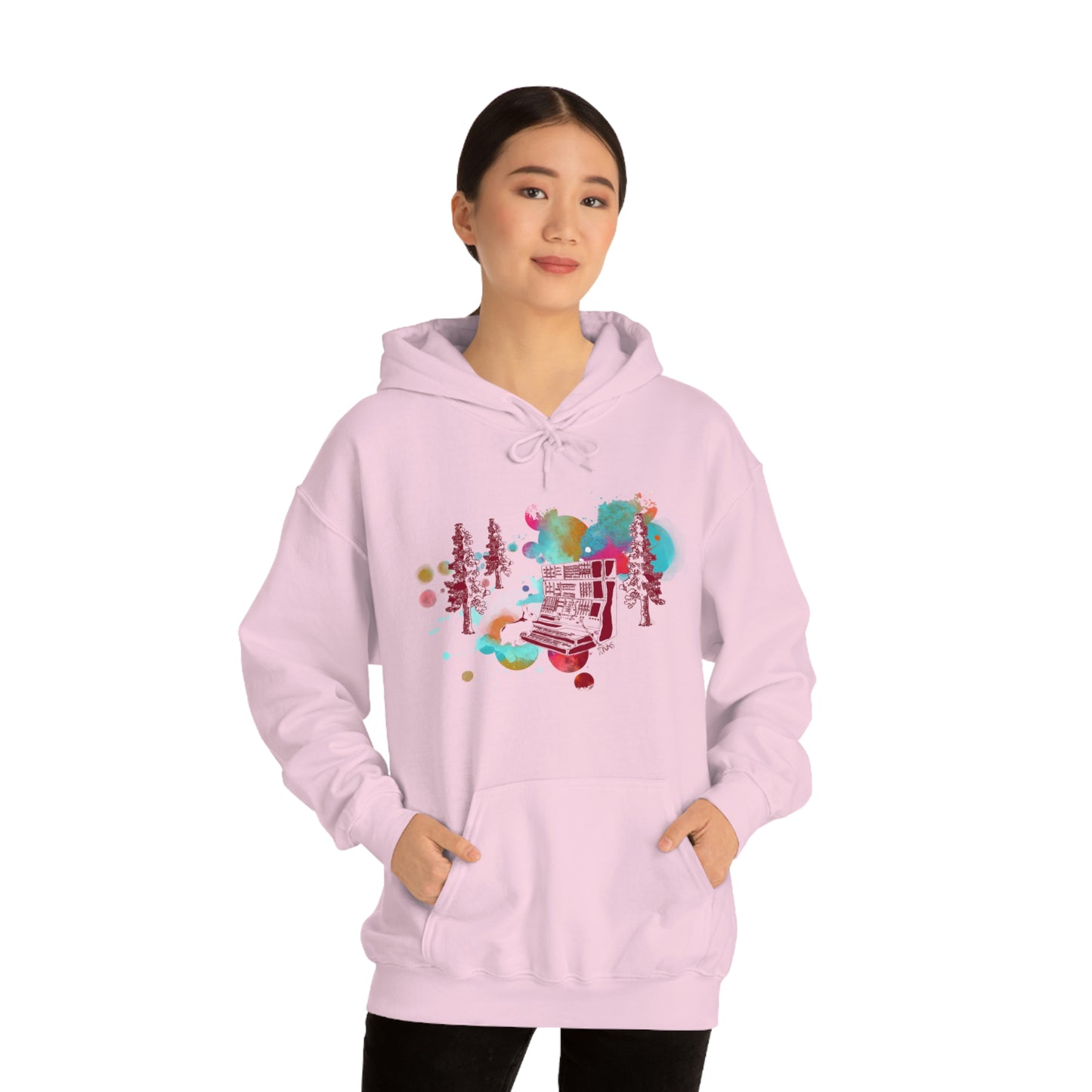 Rabbit Rockin Synth Unisex Heavy Blend™ Hooded Sweatshirt