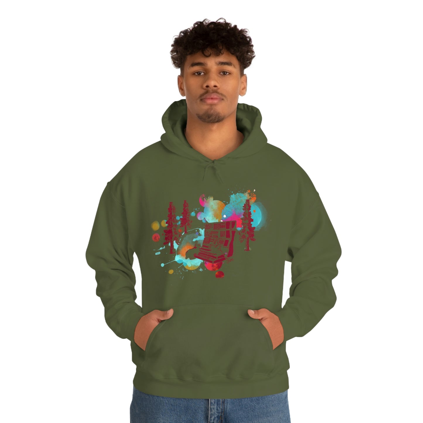 Rabbit Rockin Synth Unisex Heavy Blend™ Hooded Sweatshirt