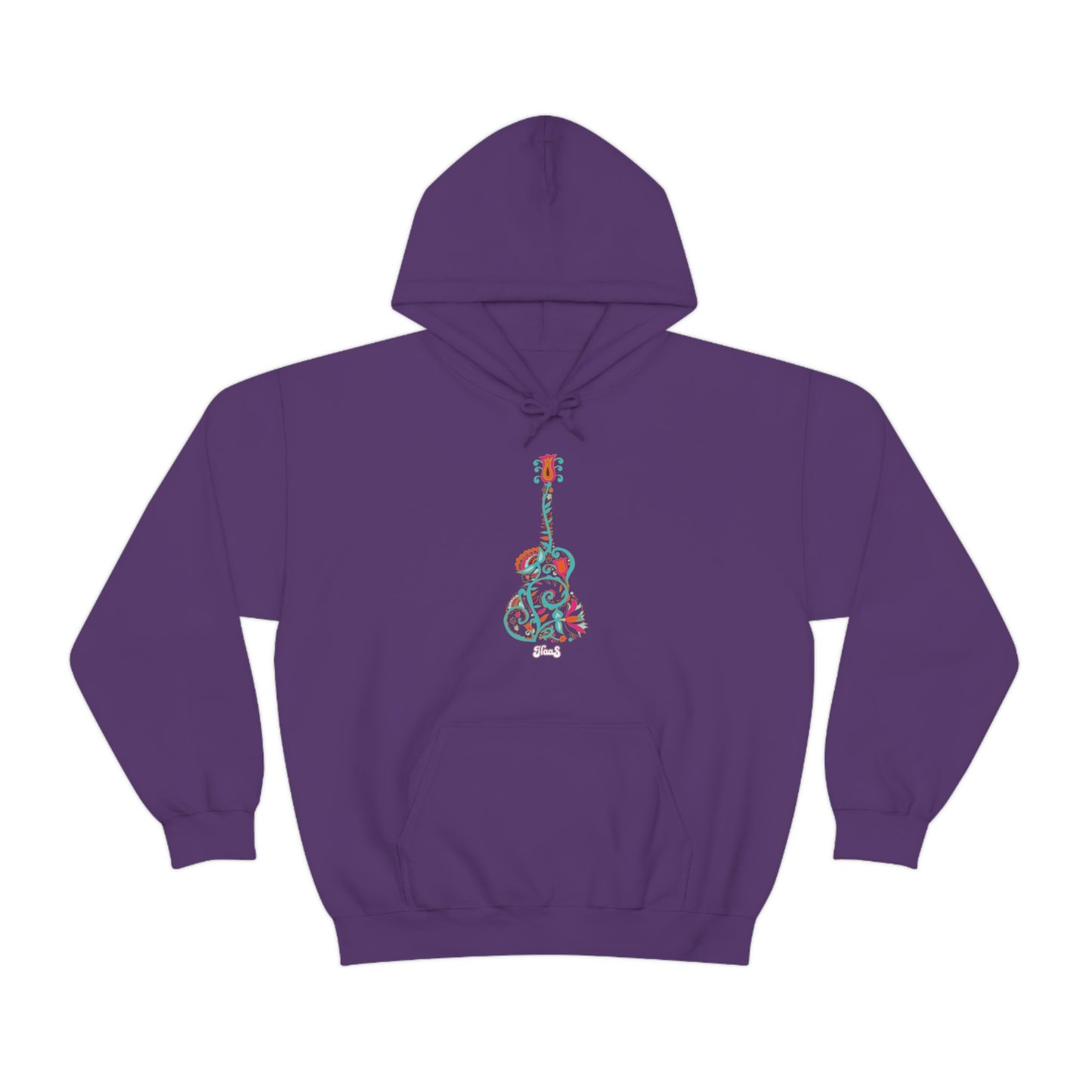 Blooming Floral Guitar Unisex Heavy Blend™ Hooded Sweatshirt