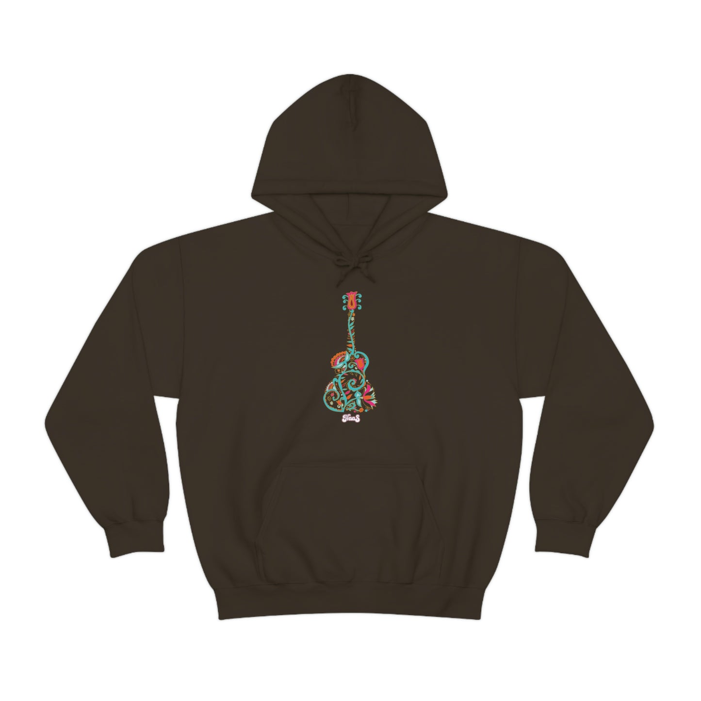 Blooming Floral Guitar Unisex Heavy Blend™ Hooded Sweatshirt