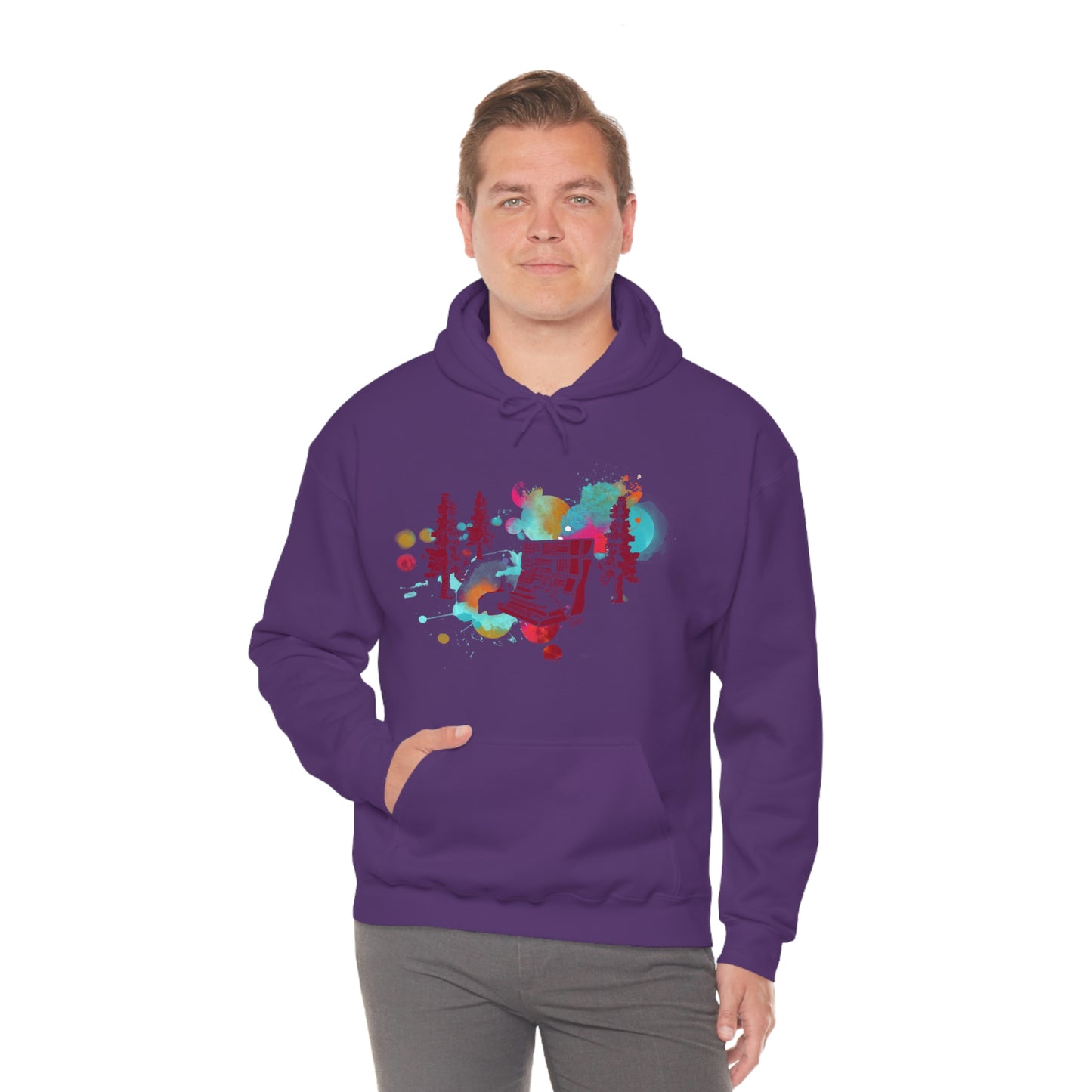 Rabbit Rockin Synth Unisex Heavy Blend™ Hooded Sweatshirt