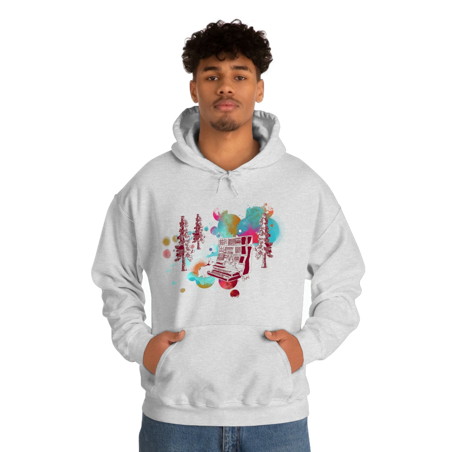 Rabbit Rockin Synth Unisex Heavy Blend™ Hooded Sweatshirt