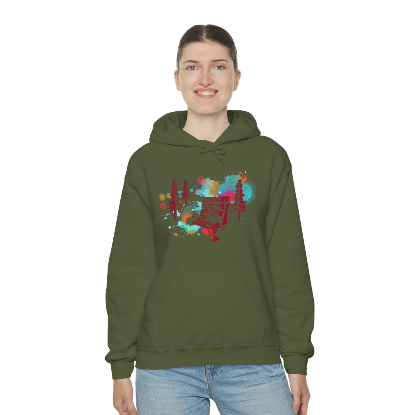 Rabbit Rockin Synth Unisex Heavy Blend™ Hooded Sweatshirt