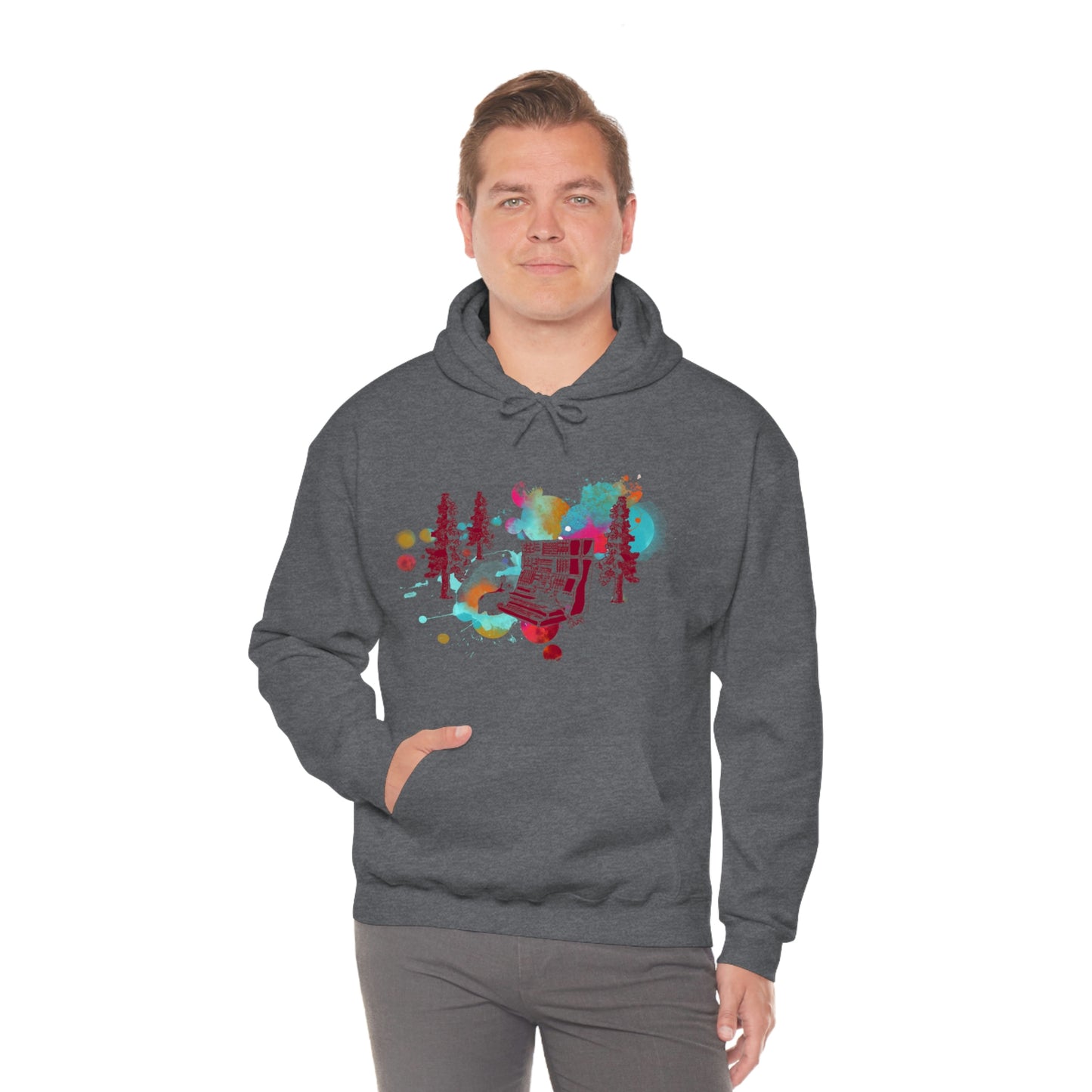 Rabbit Rockin Synth Unisex Heavy Blend™ Hooded Sweatshirt