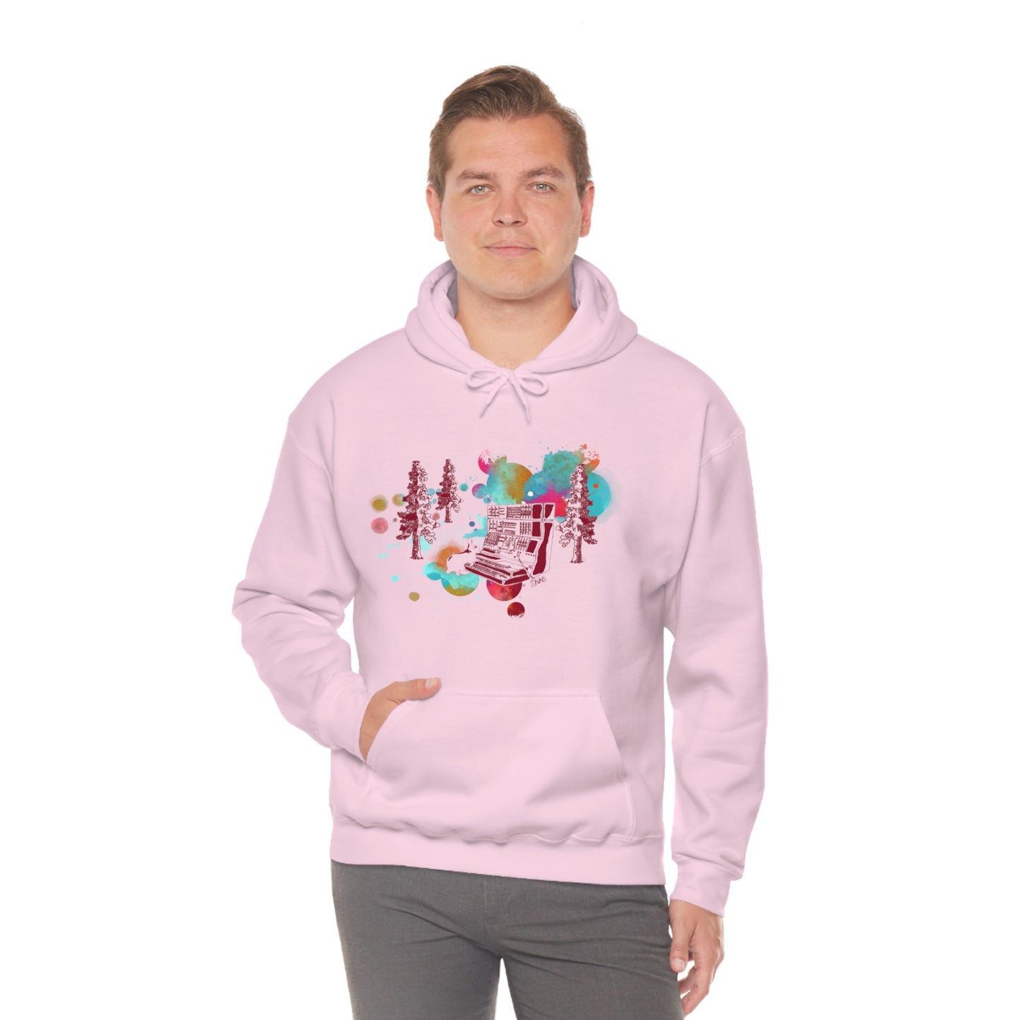 Rabbit Rockin Synth Unisex Heavy Blend™ Hooded Sweatshirt