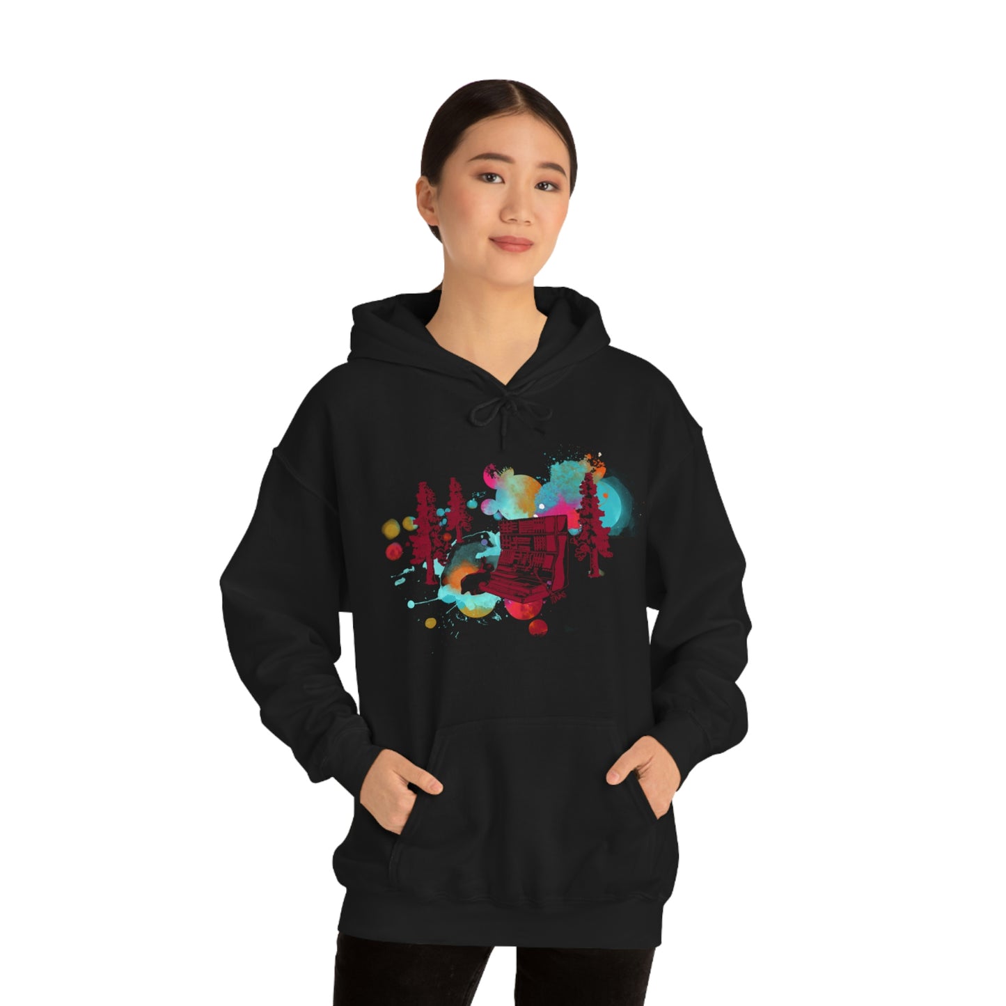 Rabbit Rockin Synth Unisex Heavy Blend™ Hooded Sweatshirt