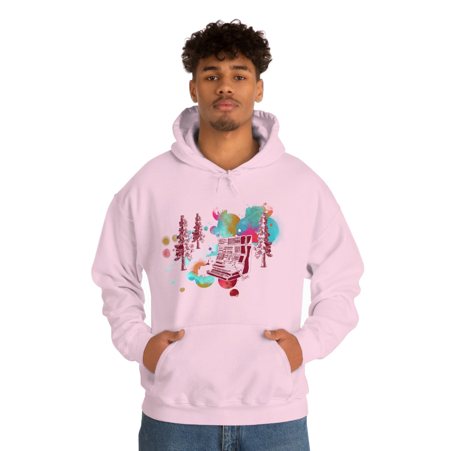 Rabbit Rockin Synth Unisex Heavy Blend™ Hooded Sweatshirt