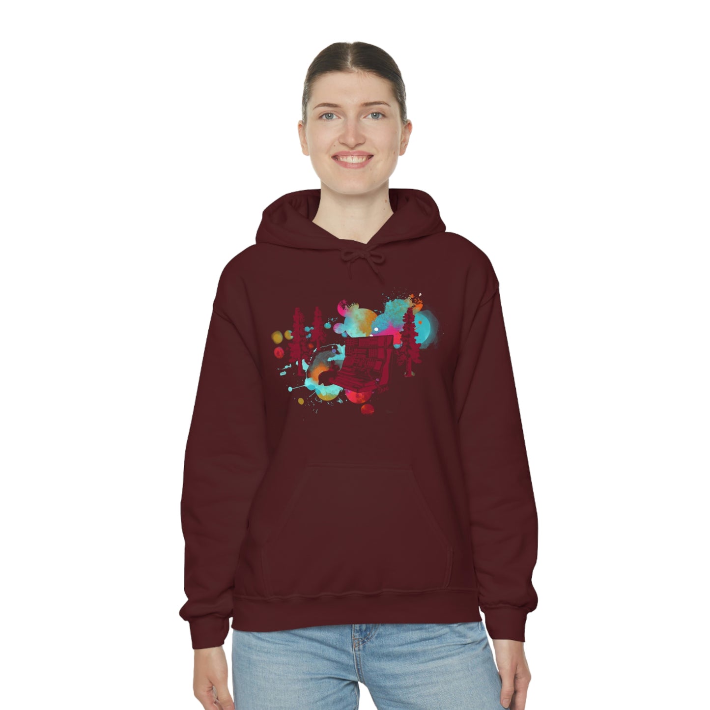 Rabbit Rockin Synth Unisex Heavy Blend™ Hooded Sweatshirt