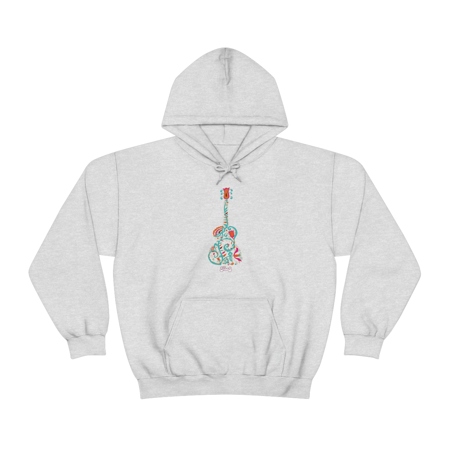 Blooming Floral Guitar Unisex Heavy Blend™ Hooded Sweatshirt