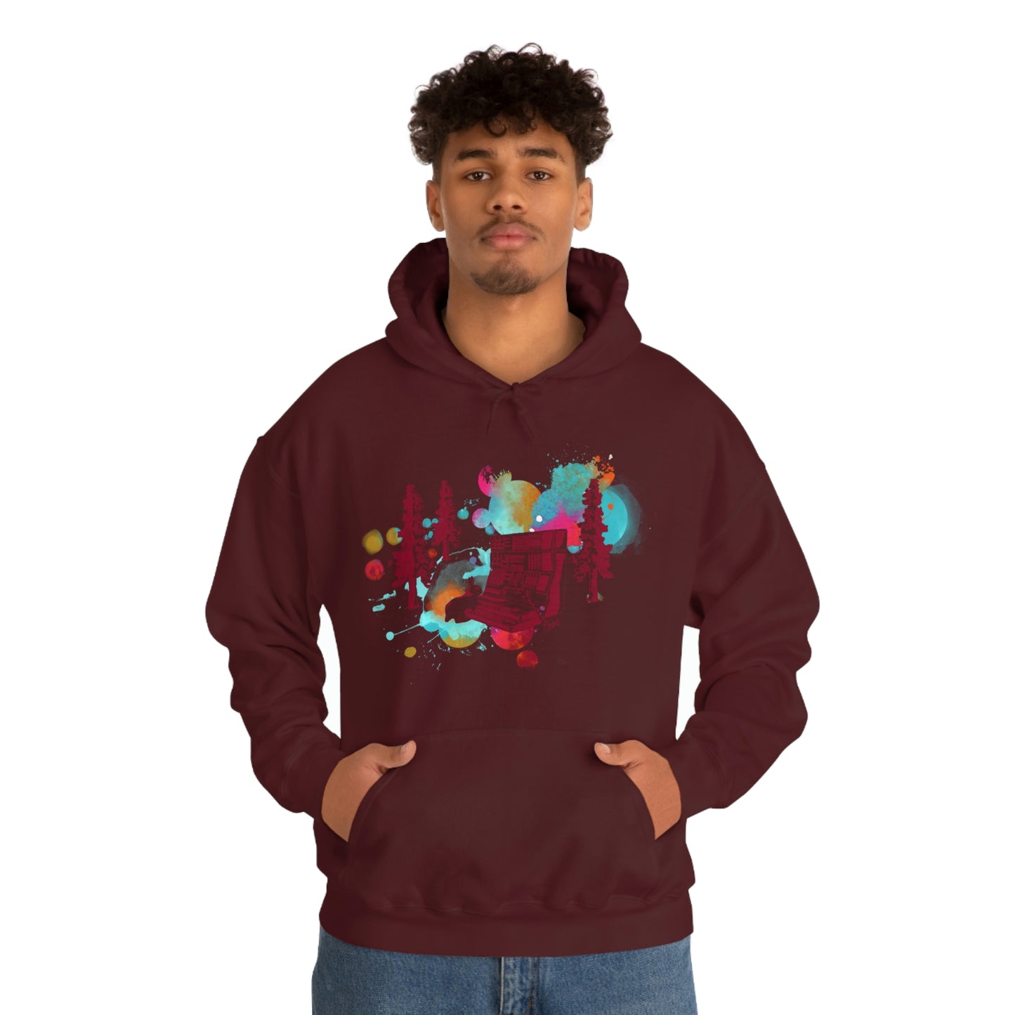 Rabbit Rockin Synth Unisex Heavy Blend™ Hooded Sweatshirt