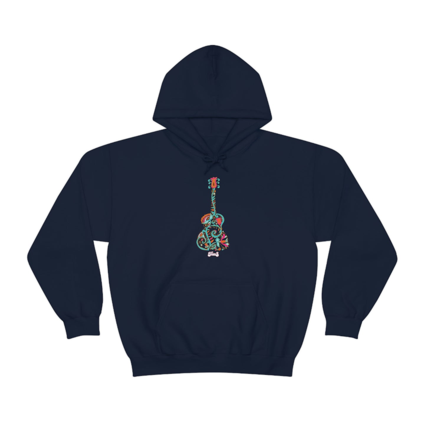 Blooming Floral Guitar Unisex Heavy Blend™ Hooded Sweatshirt