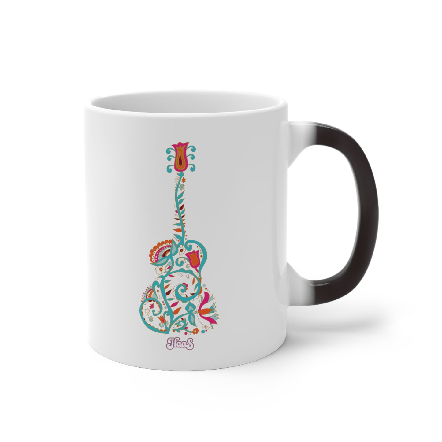 Blooming Floral Guitar Color Changing Mug