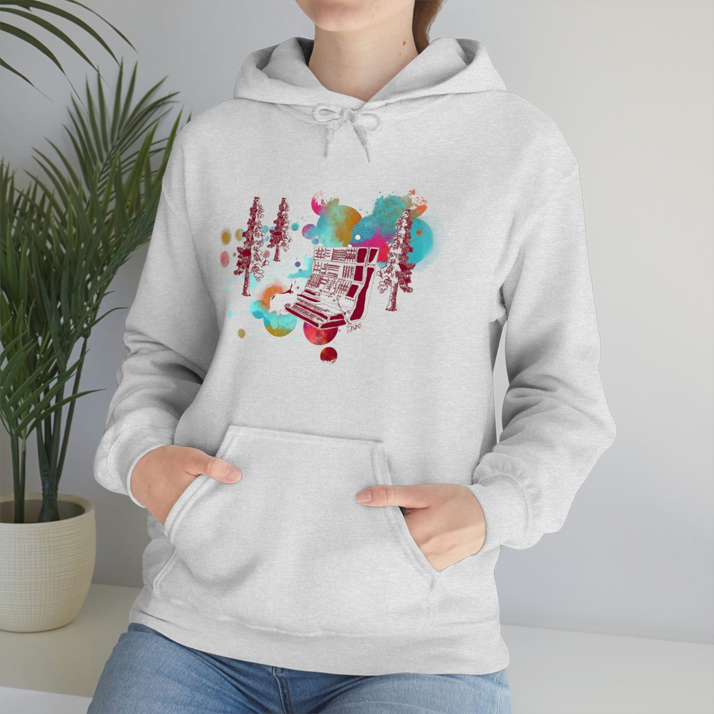 Rabbit Rockin Synth Unisex Heavy Blend™ Hooded Sweatshirt