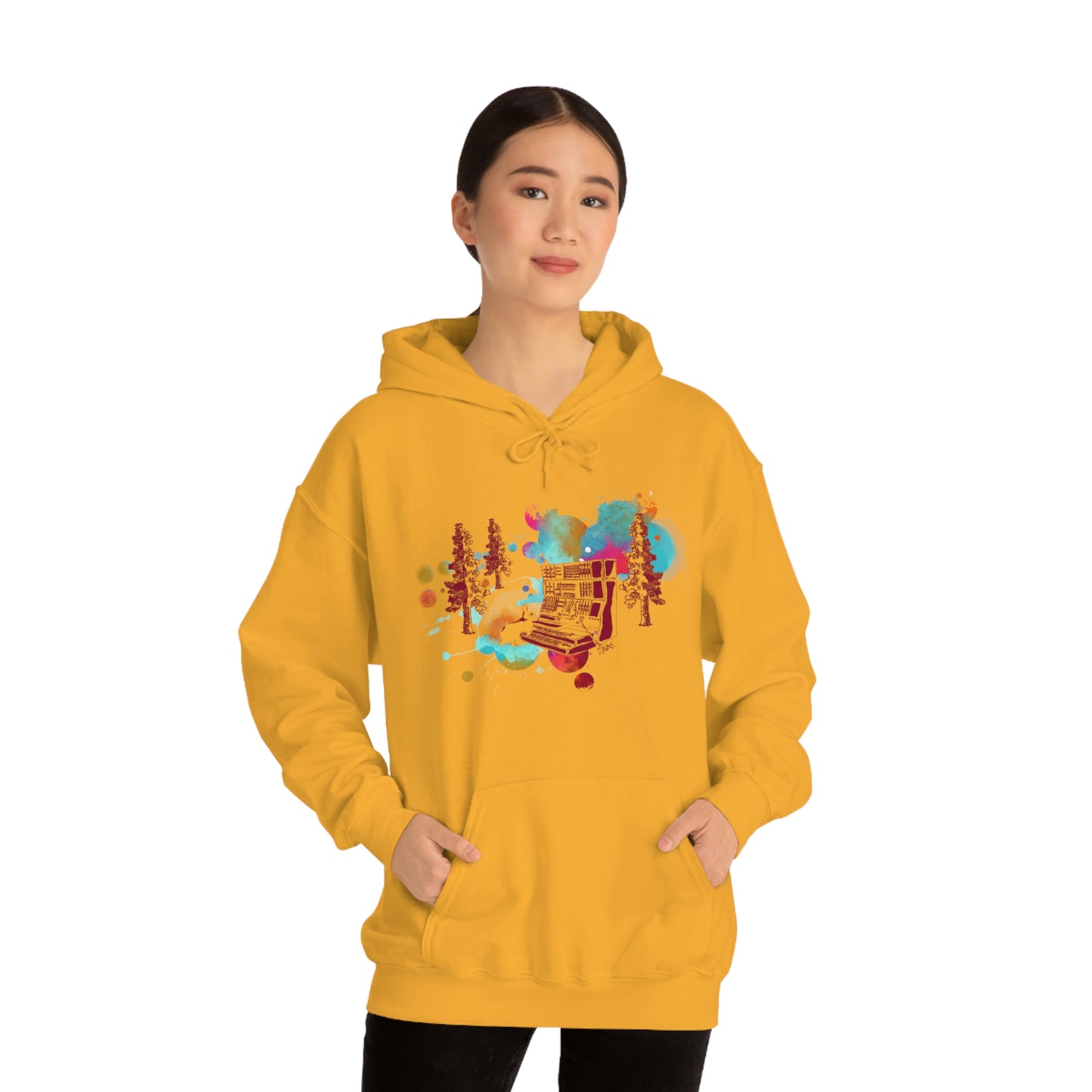 Rabbit Rockin Synth Unisex Heavy Blend™ Hooded Sweatshirt