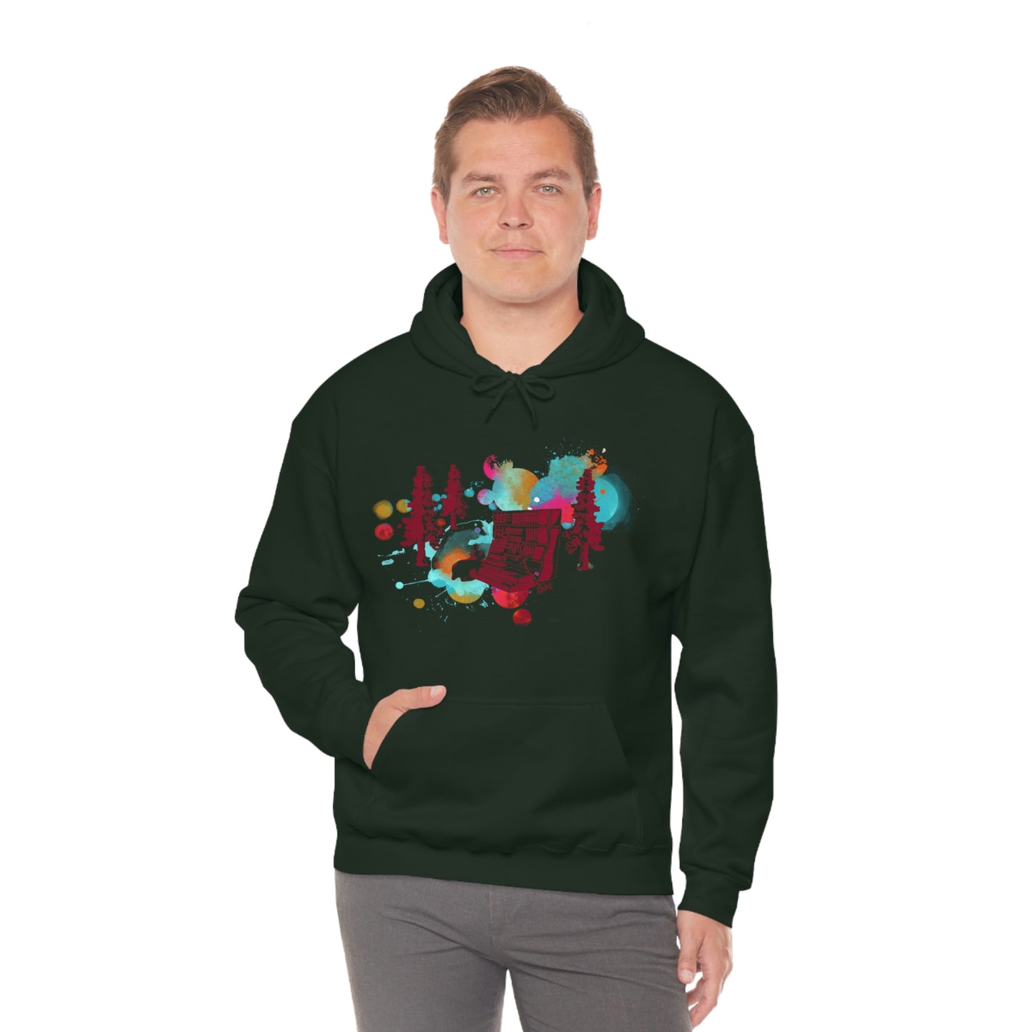 Rabbit Rockin Synth Unisex Heavy Blend™ Hooded Sweatshirt