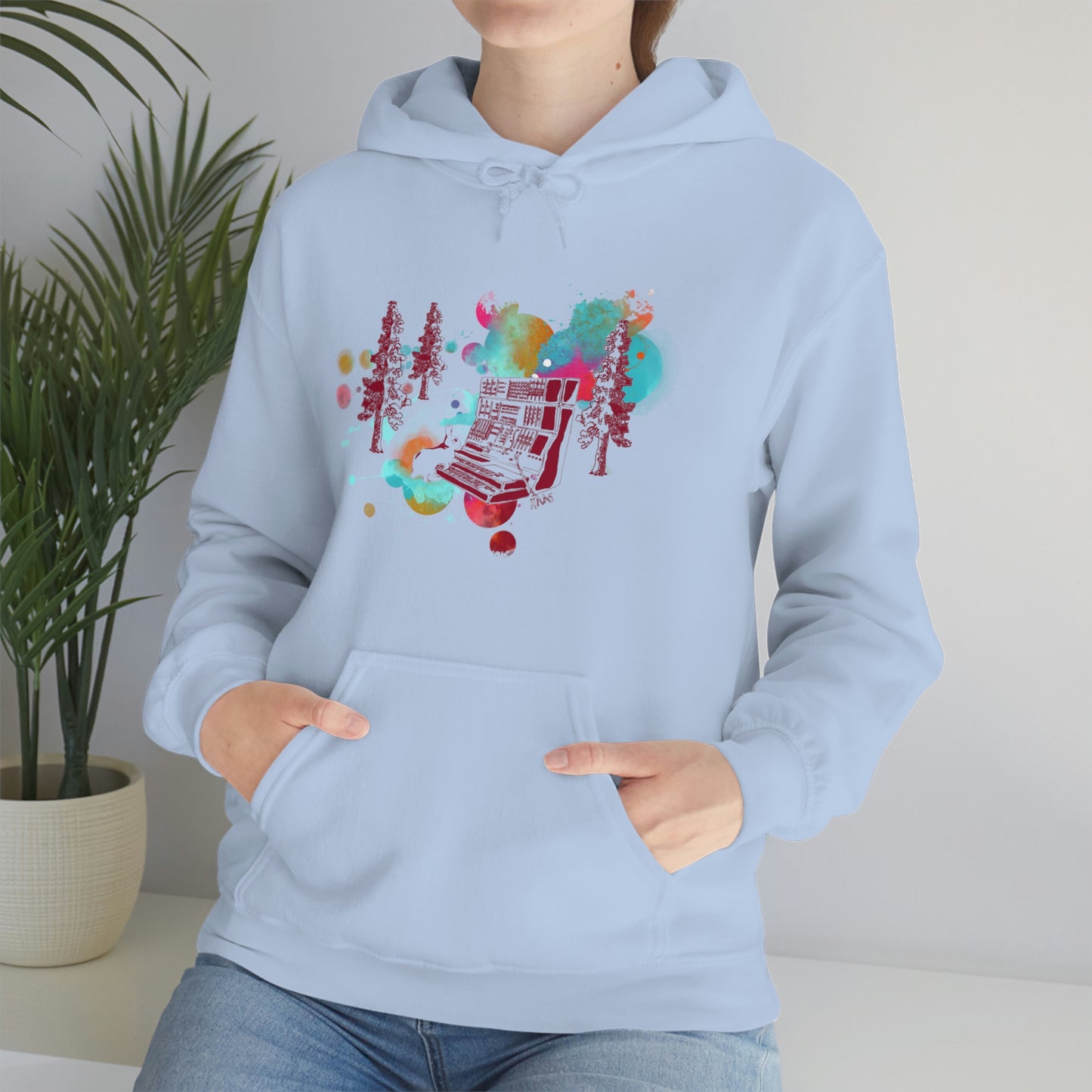 Rabbit Rockin Synth Unisex Heavy Blend™ Hooded Sweatshirt