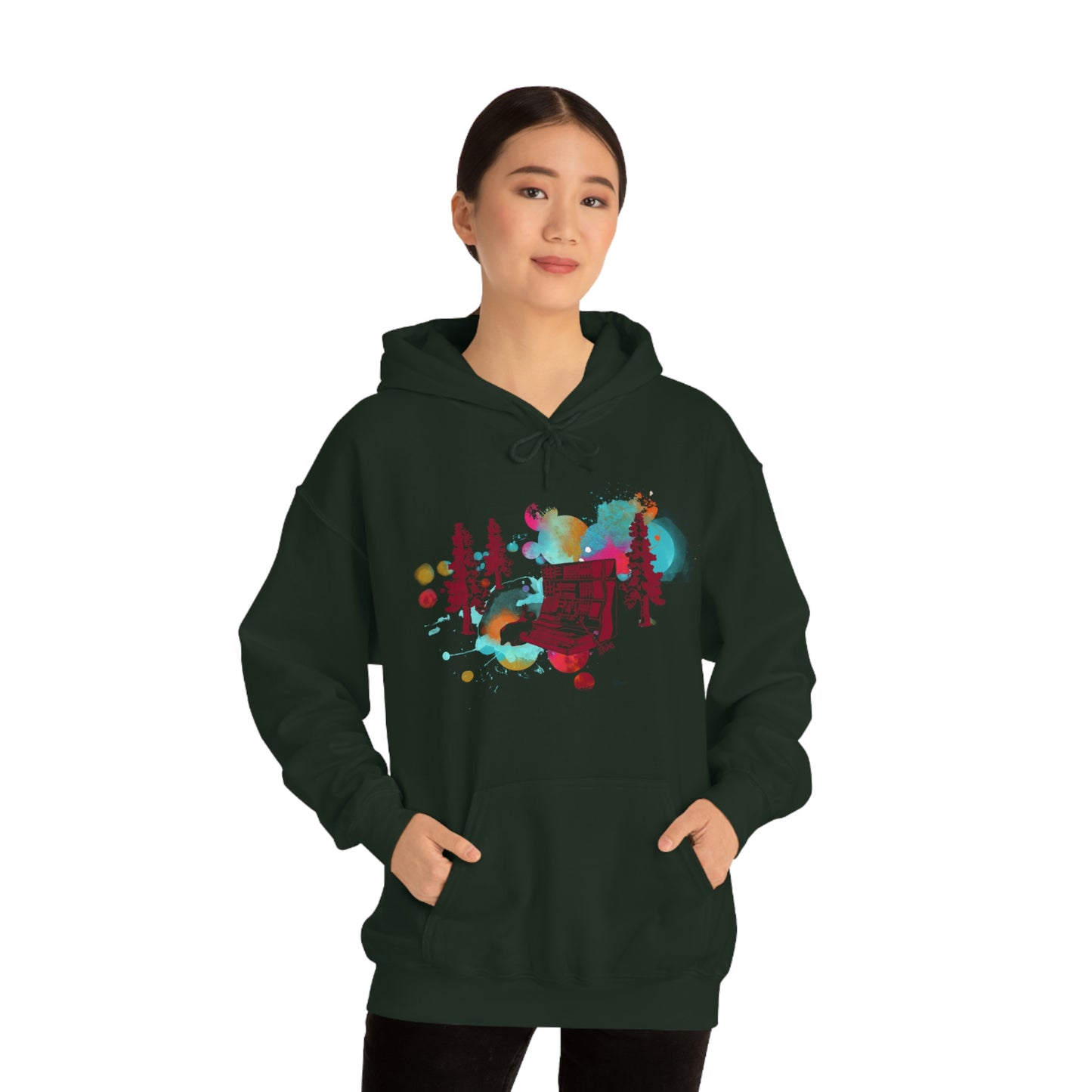 Rabbit Rockin Synth Unisex Heavy Blend™ Hooded Sweatshirt