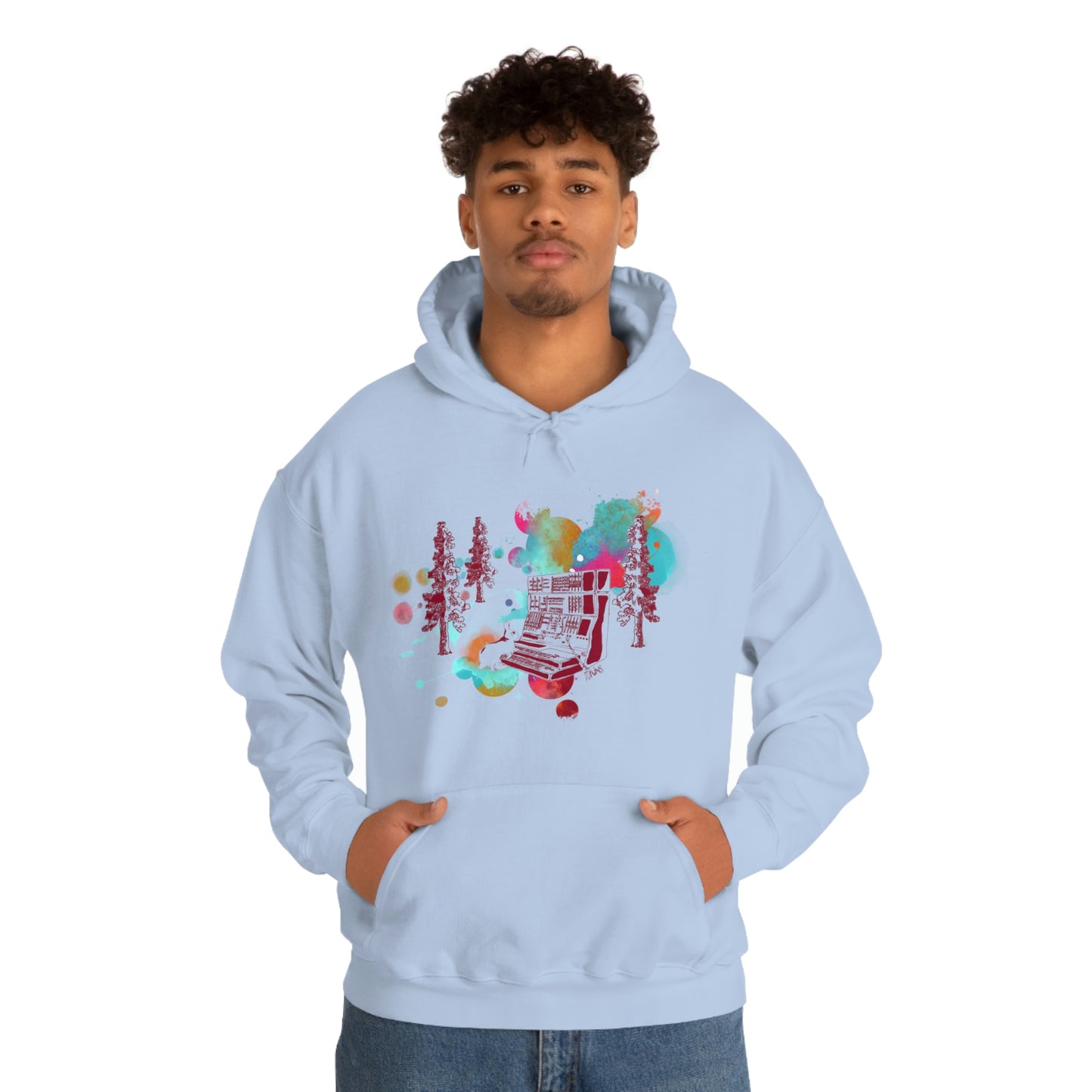 Rabbit Rockin Synth Unisex Heavy Blend™ Hooded Sweatshirt