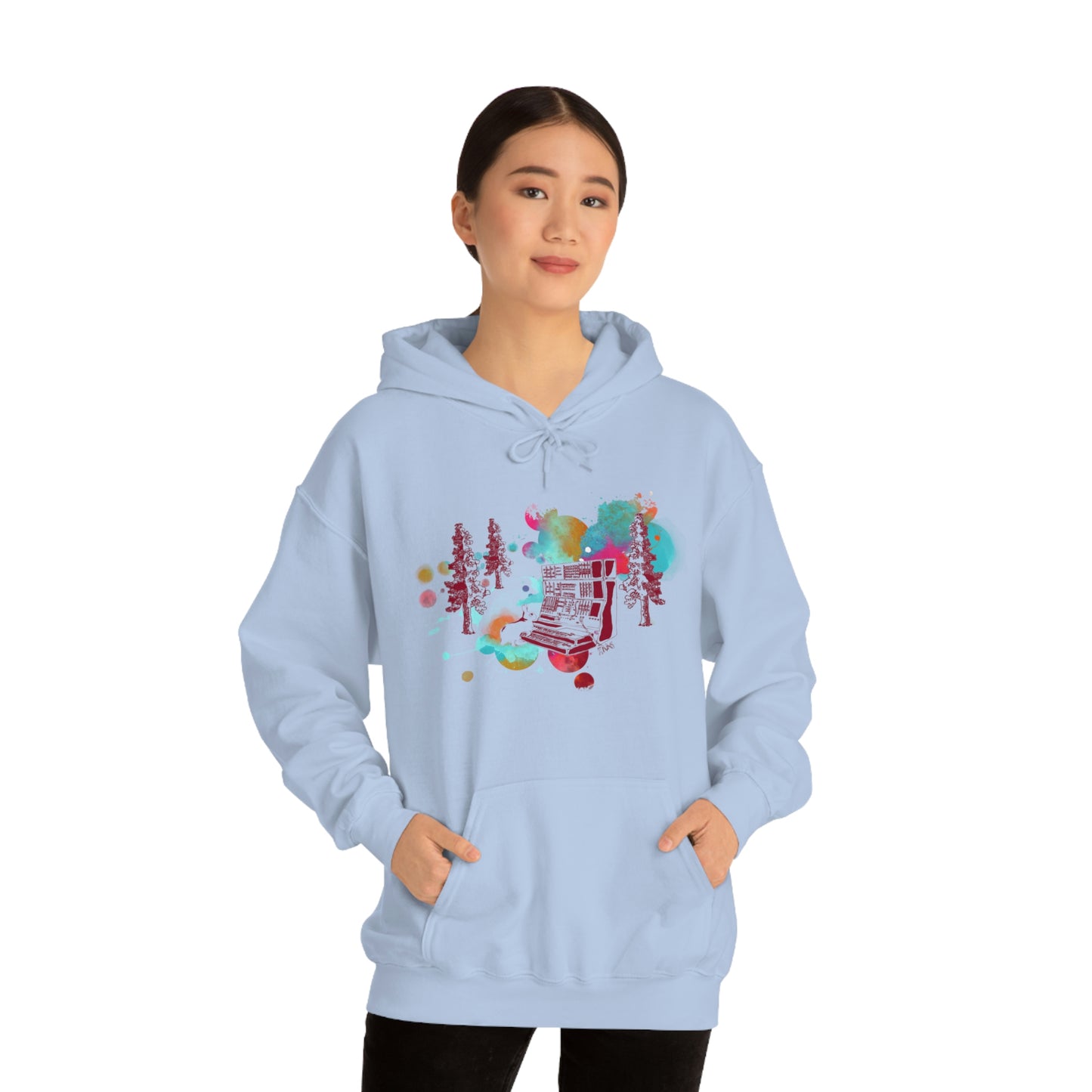 Rabbit Rockin Synth Unisex Heavy Blend™ Hooded Sweatshirt