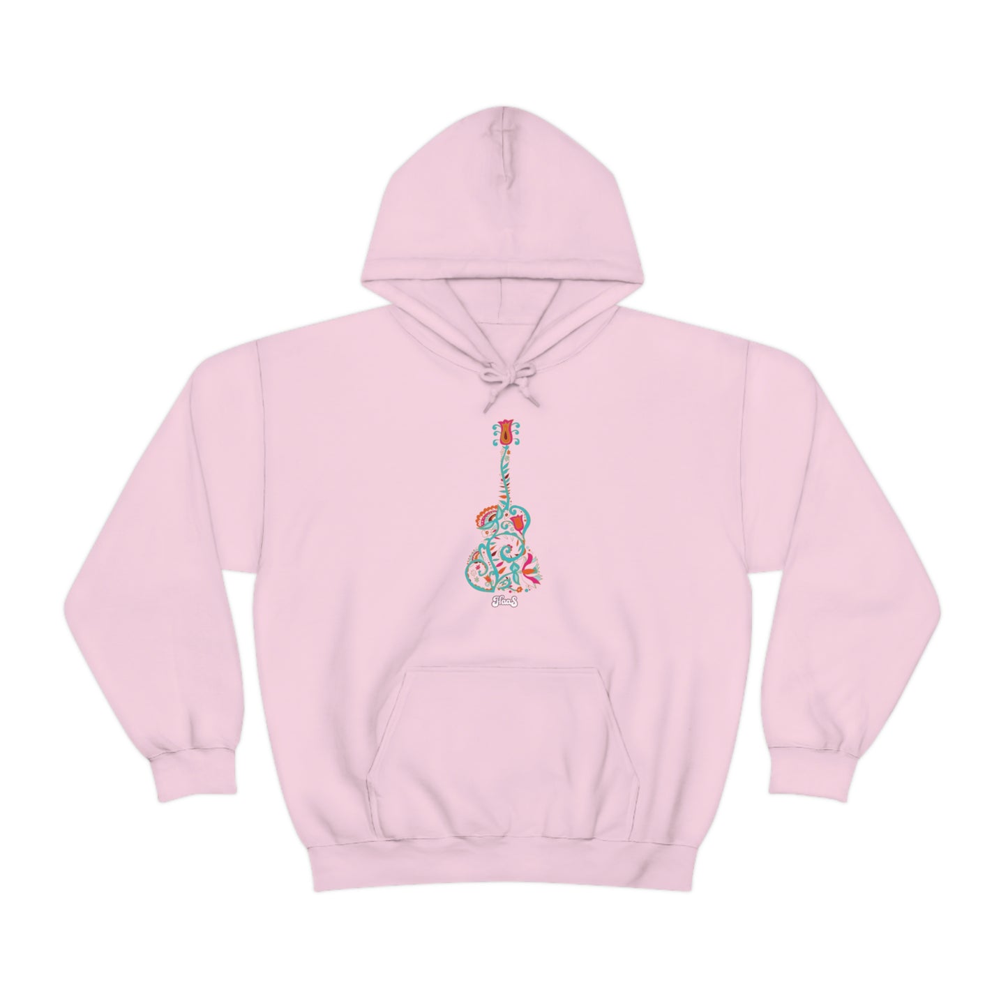 Blooming Floral Guitar Unisex Heavy Blend™ Hooded Sweatshirt