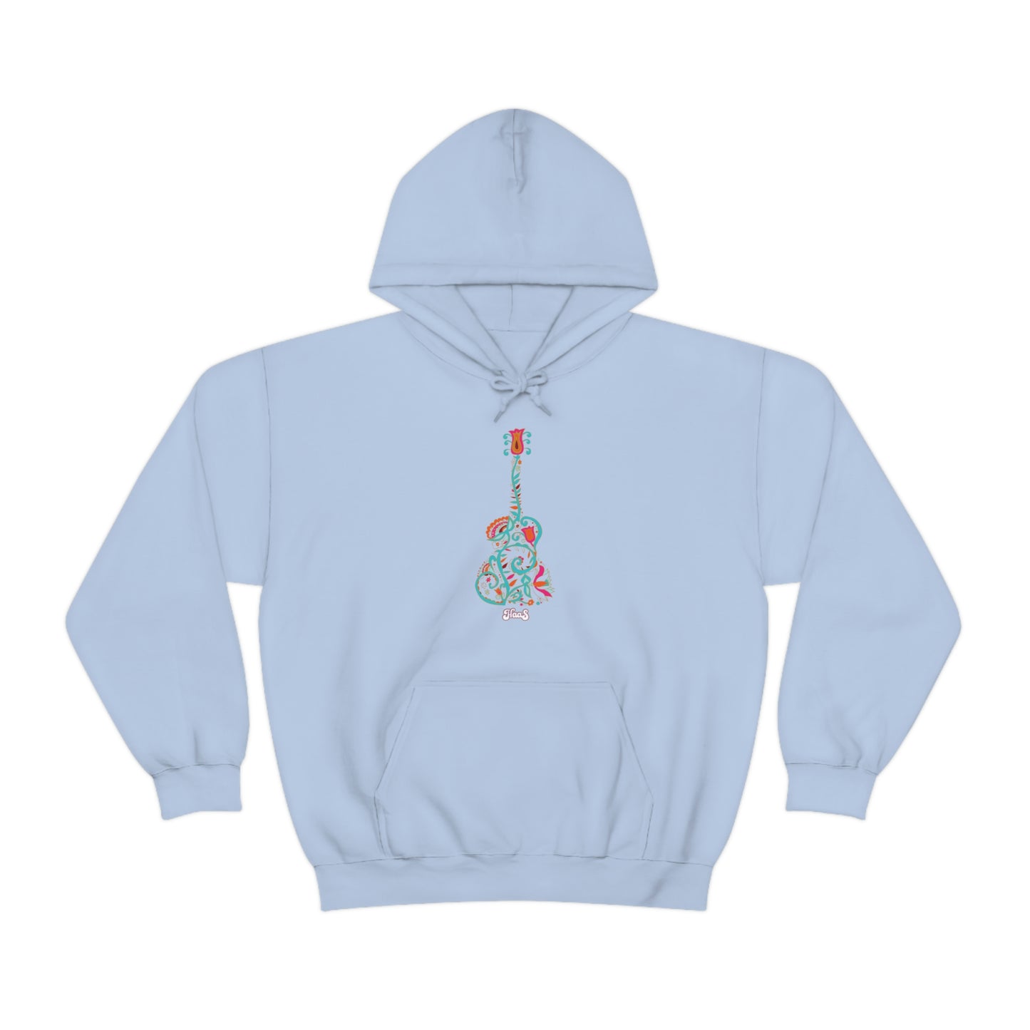 Blooming Floral Guitar Unisex Heavy Blend™ Hooded Sweatshirt