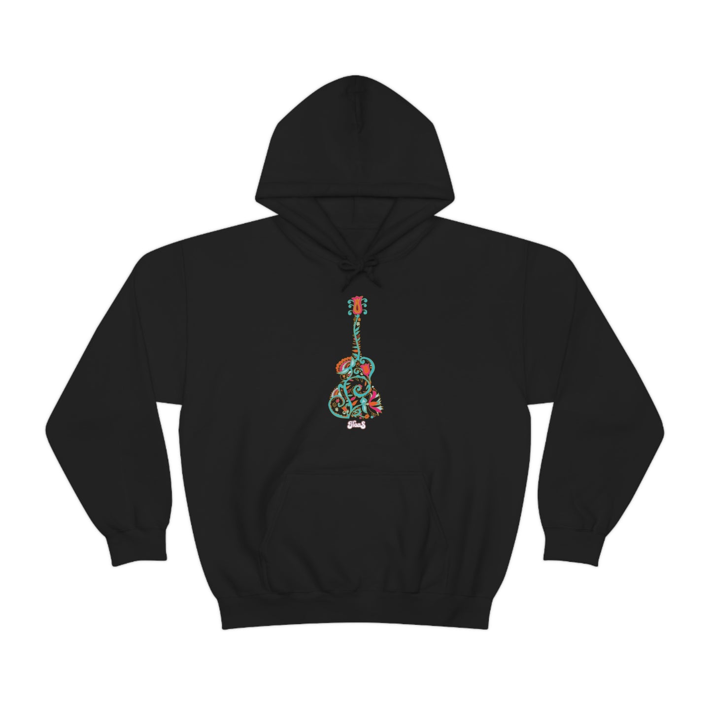 Blooming Floral Guitar Unisex Heavy Blend™ Hooded Sweatshirt